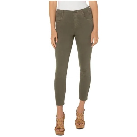 Liverpool Pastel Green The Crop Skinny Jeans - Picture 1 of 7